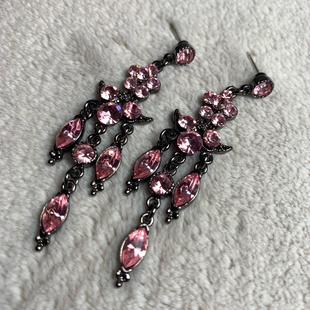 Pink Topaz Dangle Earrings